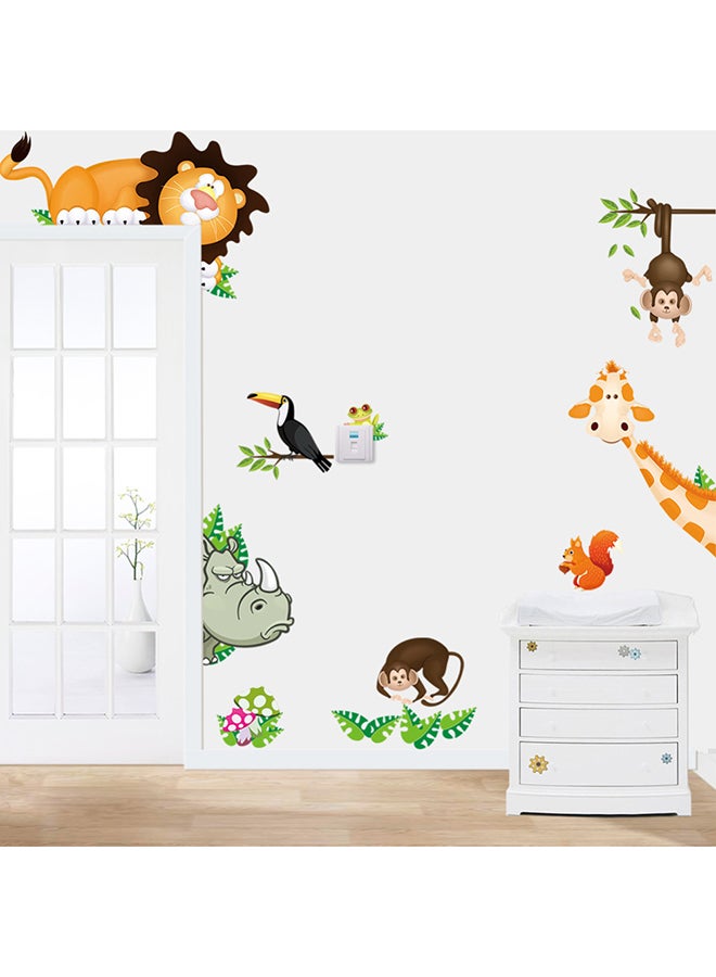 DaDa Home Cute Monkeys Big Trees Cartoon Removable Wall Sticker Multicolour  - Image 2