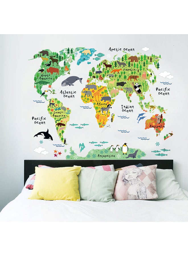DaDa Home Colourful World Map Wall Sticker Multicolour  - Image 3