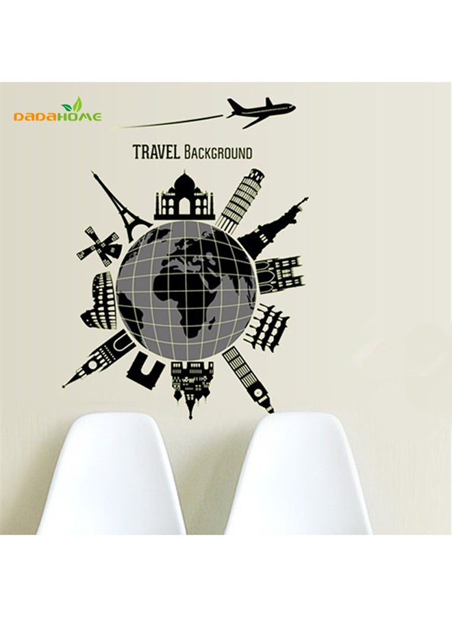 World Map Design Removable Wall Sticker Black/Grey - v1511174915/N12479311A_1