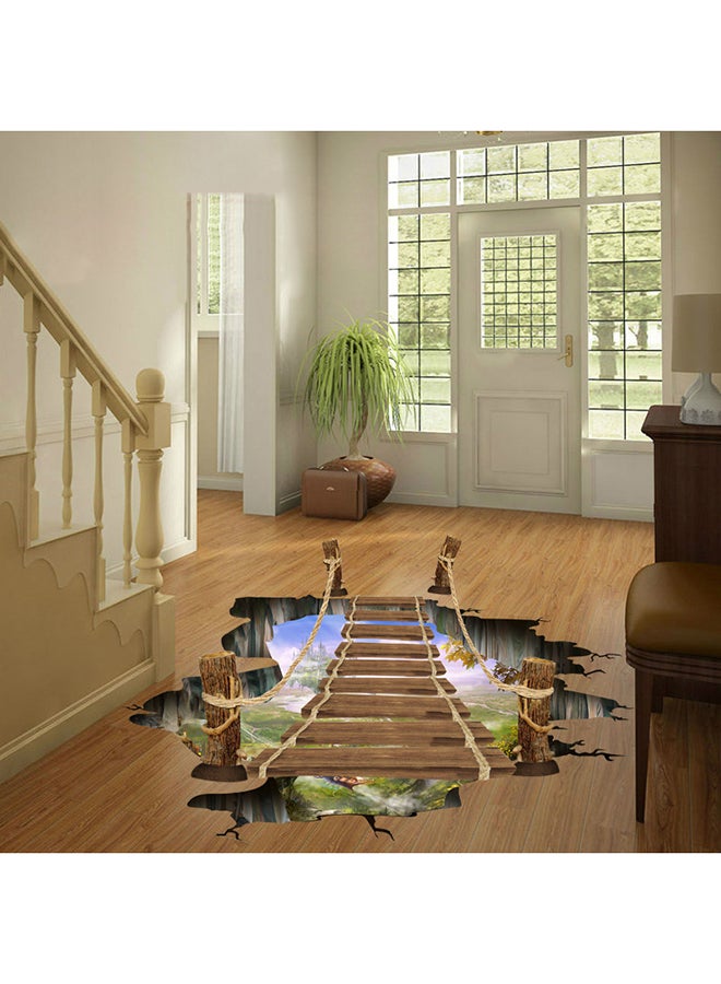 DaDa Home Suspension Bridge 3D Removable Floor Sticker Brown/Green  - Image 3