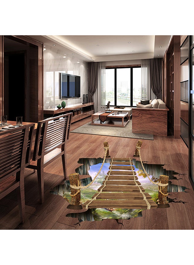 DaDa Home Suspension Bridge 3D Removable Floor Sticker Brown/Green  - Image 4