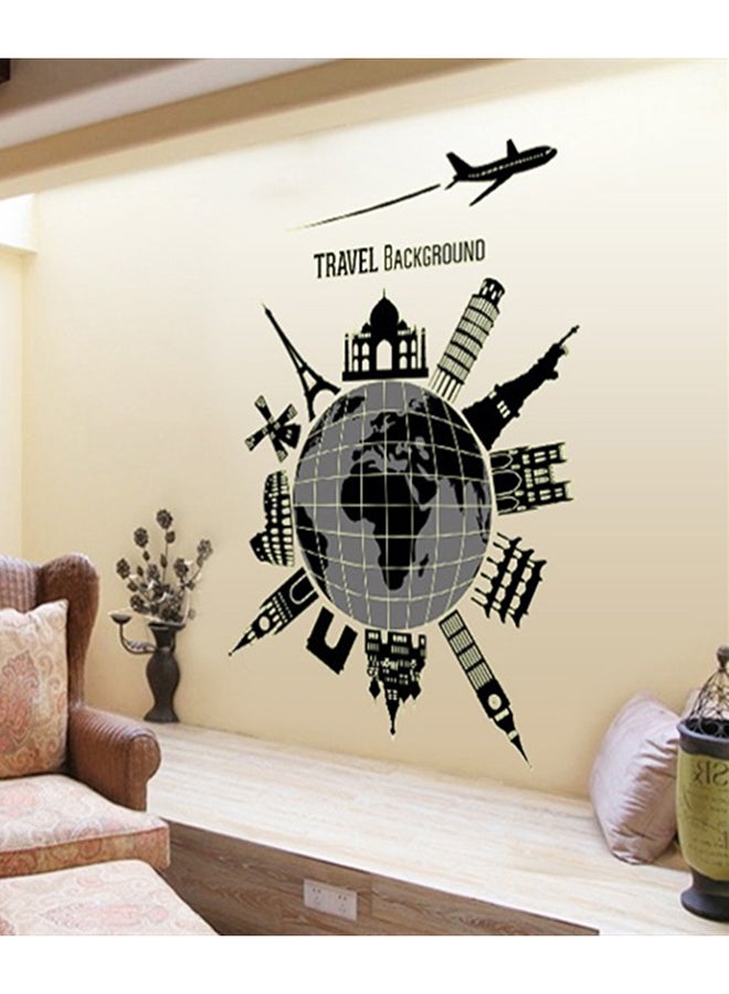 World Map Design Removable Wall Sticker Black/Grey - v1511175035/N12479311A_4