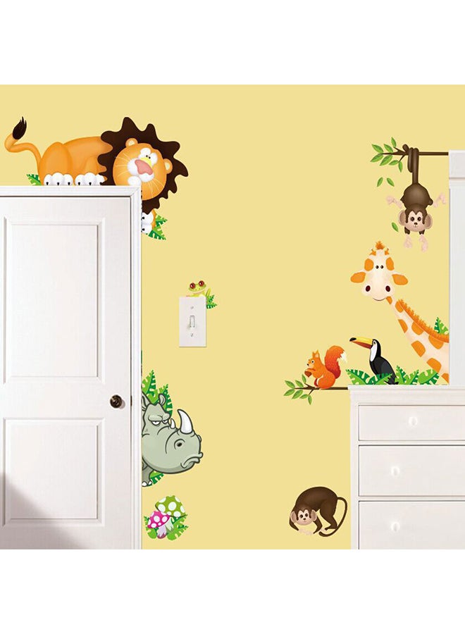 DaDa Home Cute Monkeys Big Trees Cartoon Removable Wall Sticker Multicolour  - Image 3