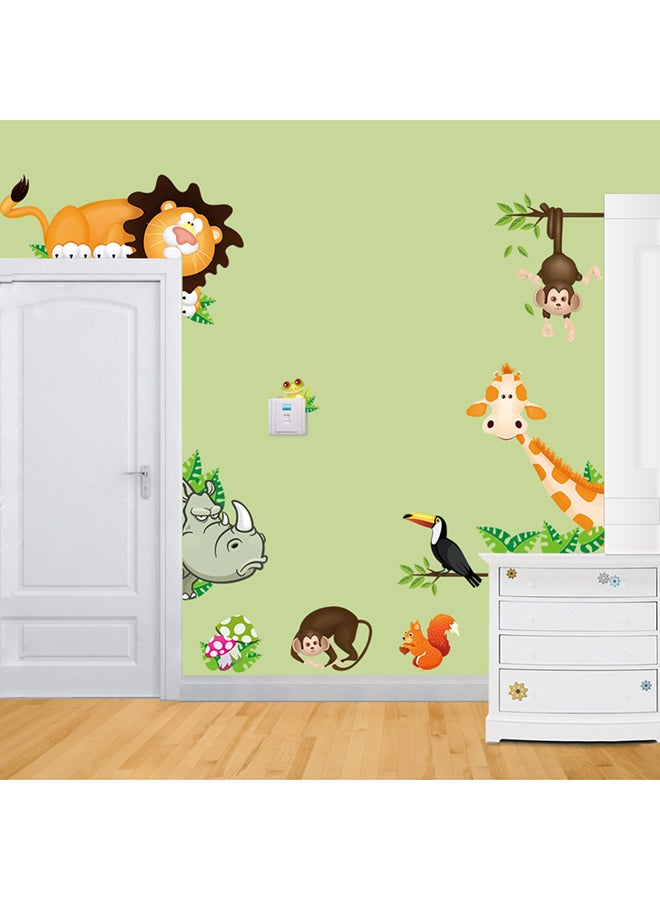 DaDa Home Cute Monkeys Big Trees Cartoon Removable Wall Sticker Multicolour  - Image 1