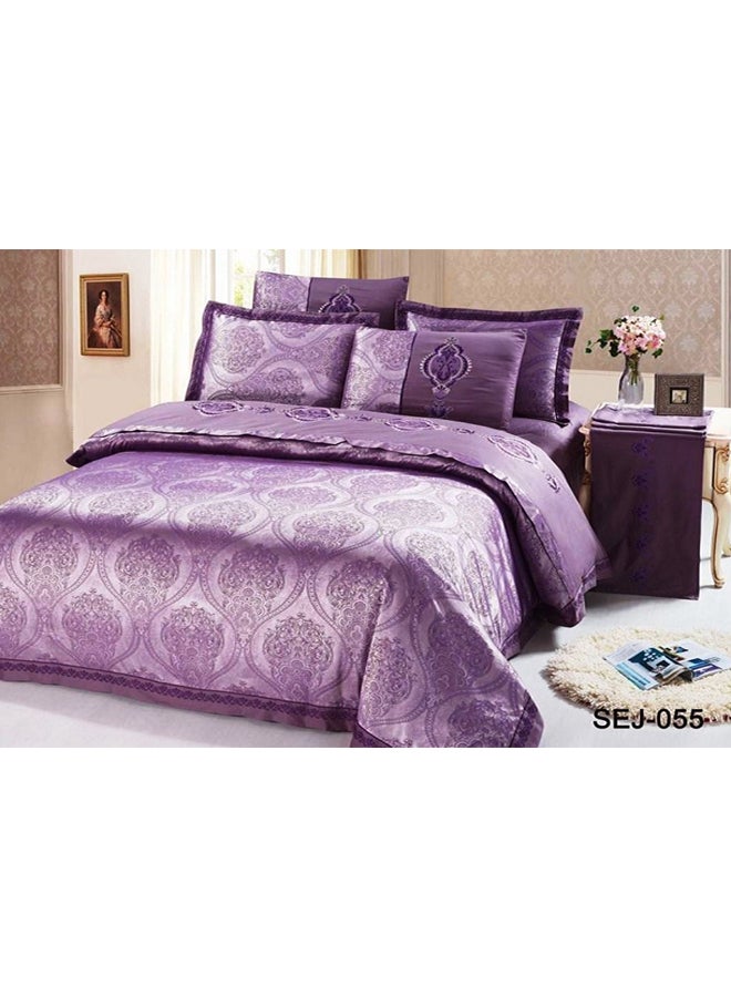 سينورز طقم مستلزمات السرير من 6 قطع مع غطاء جاكار كويلت قطن أرجواني 220 x 240سم