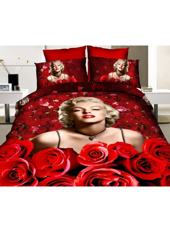 Senoures - 6-Piece Quilt Cover Set Cotton Red - Image 1