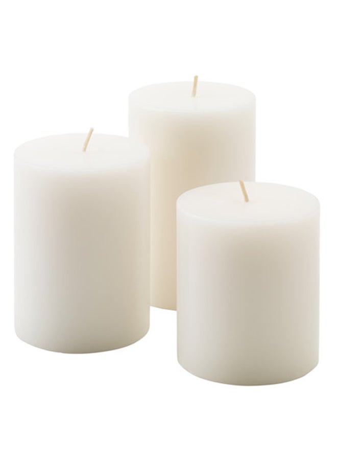 Set Of 3 Scented Block Candle White 14 x 13 x 11cm - v1511264700/N12794616A_1