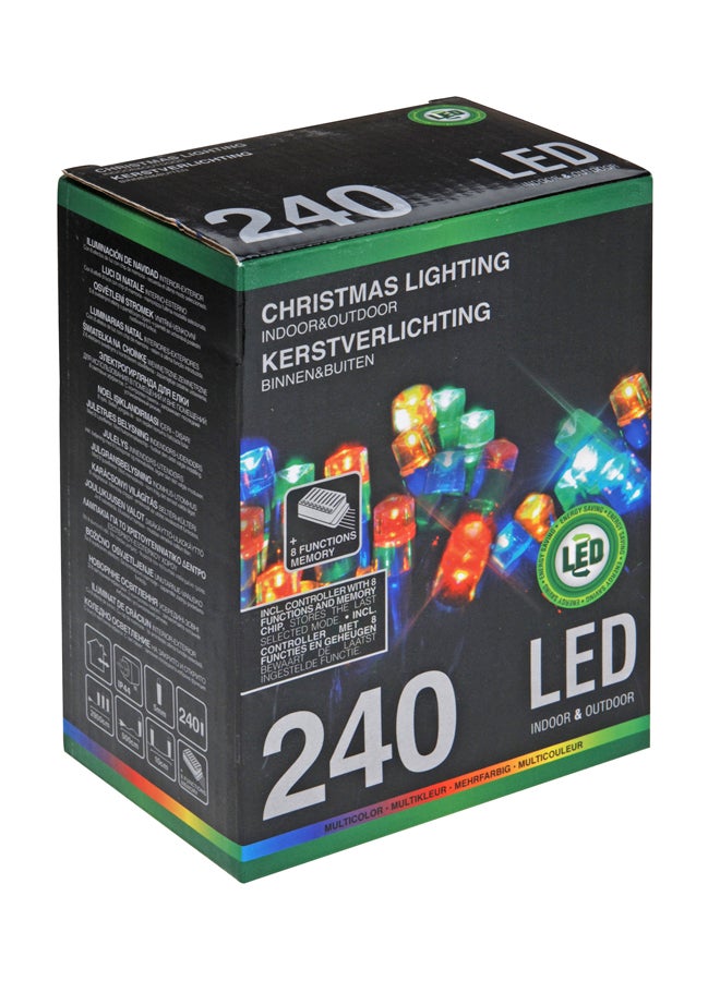 مصباح كريسماس مكون من 240 مصباح LED مع مقبس بريطاني أبيض دافئ 10متر - Image 2