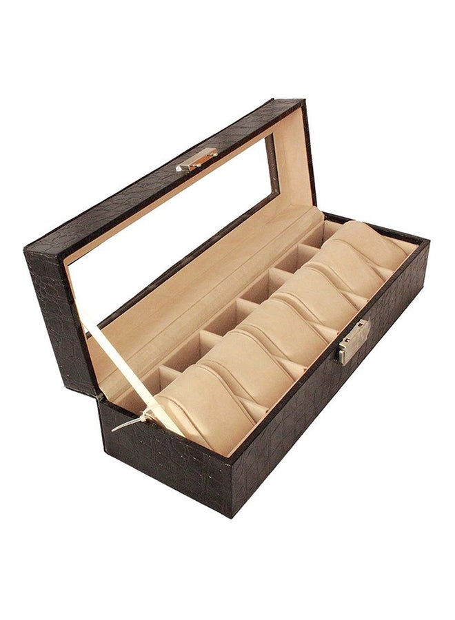 Women's 6-Slot Leather Watch Organizer