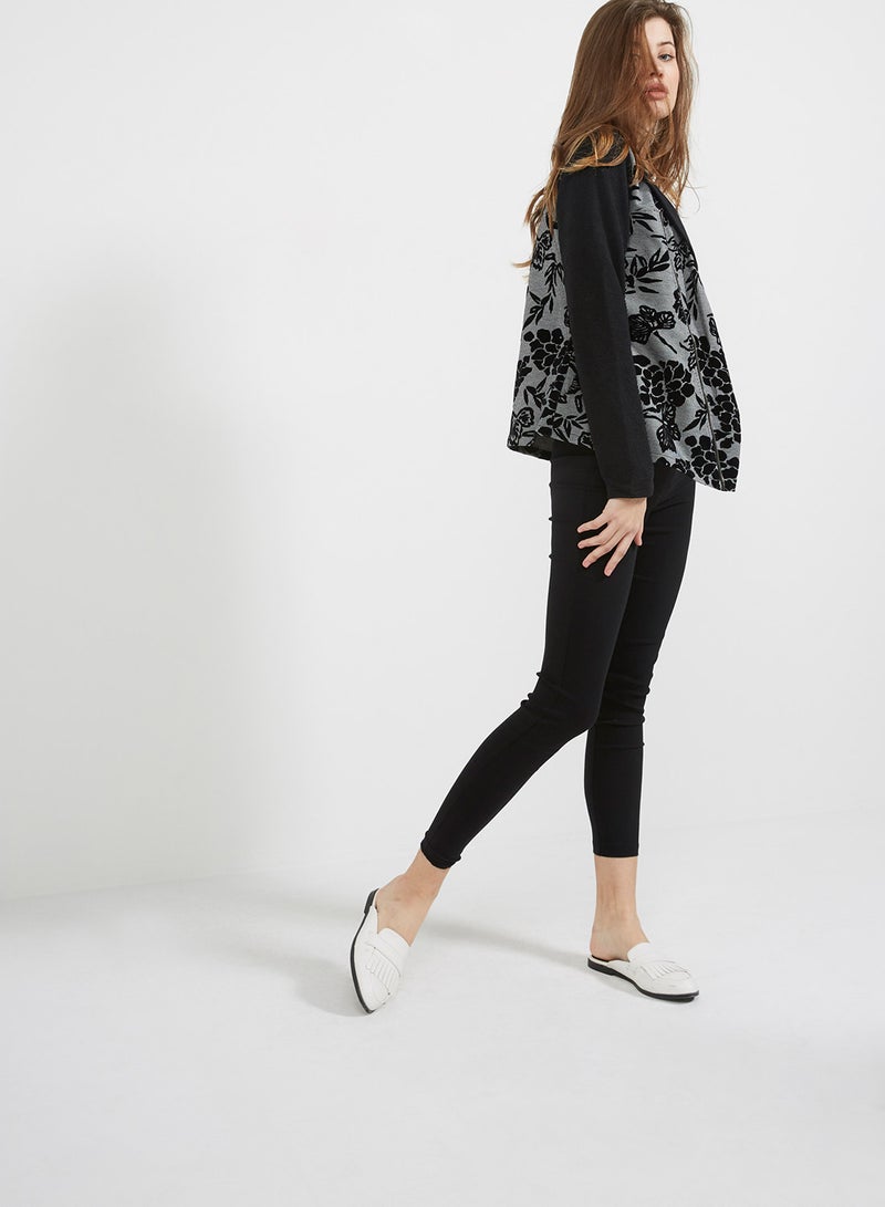 smash - Floral Printed Arcor Jacket Black - Image 1