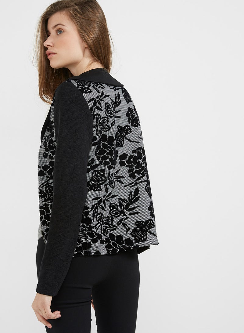 smash - Floral Printed Arcor Jacket Black - Image 1