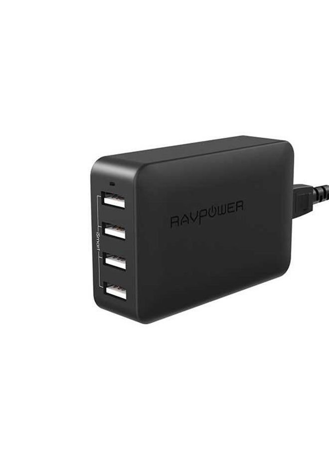 راف باور شاحن يعمل على الطاقة الشمسية مزود بمدخل USB مزدوج أسود