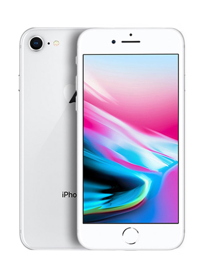 ابل  أيفون 8 بدون فيس تايم بلون فضي وذاكرة سعتها 256 جيجابايت ومزود بخدمة 4G من اتصالات - Image 1