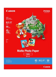 Canon Pack Of 50 Matte Photo Paper White 