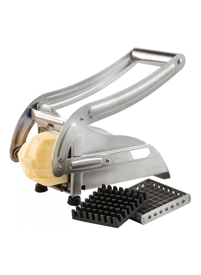 Generic - Potato And Chip Slicer With 2 Interchangeable Blades Silver Standard - Image 1