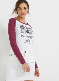 Full Sleeves T-Shirt White/Red