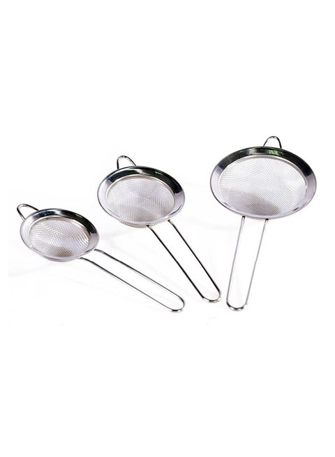 3-Piece Strainer Set Silver 8,10, 12cm