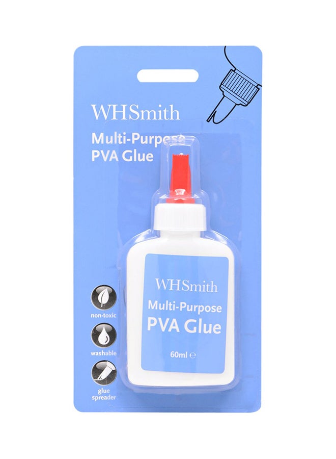 WH Smith - 2 Multi-Purpose PVA Glue White/Blue - Image 1