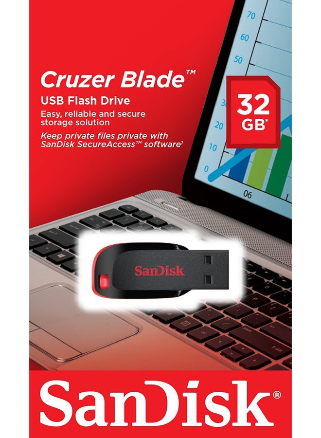 Sandisk - 32 GB Cruzer Blade USB Flash Drive Micro USB-Read Speed 30 MBps Write Speed 20 MBps SDCZ50-032G-B35 32 GB 32 GB - Image 1