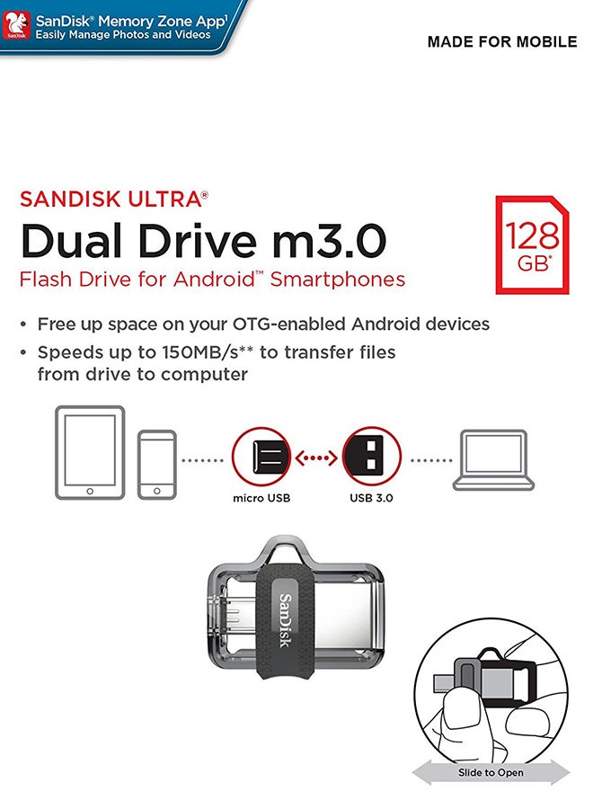 سانديسك فلاش درايف m3.0 ألترا بمنفذين 128 GB  - Image 5