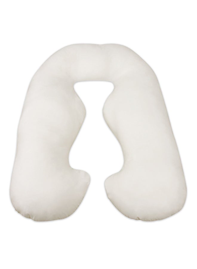 U-Shaped Maternity Pillow Cotton White 120x80cm