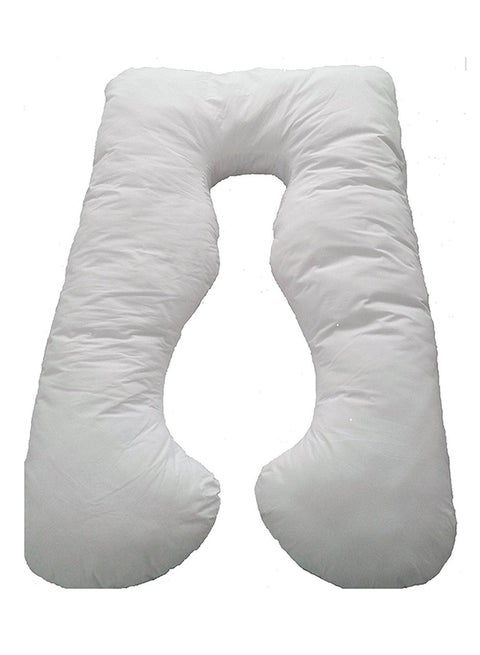 Belly Contoured Body U-Shaped Extra Comfort Cuddler Pregnancy Pillow White