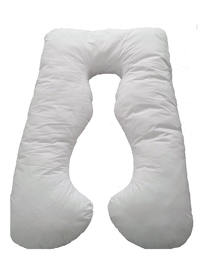 Belly Contoured Body U-Shaped Extra Comfort Cuddler Pregnancy Pillow White  - Image 1