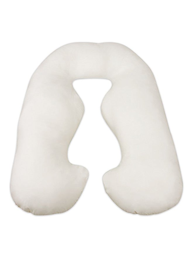 U-Shaped Comfortable Full Body Pillow Cotton White 120x80cm