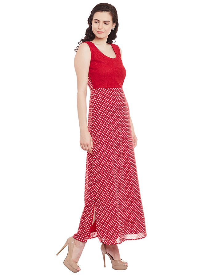 THE VANCA - Printed Maxi Dress Red - Image 1