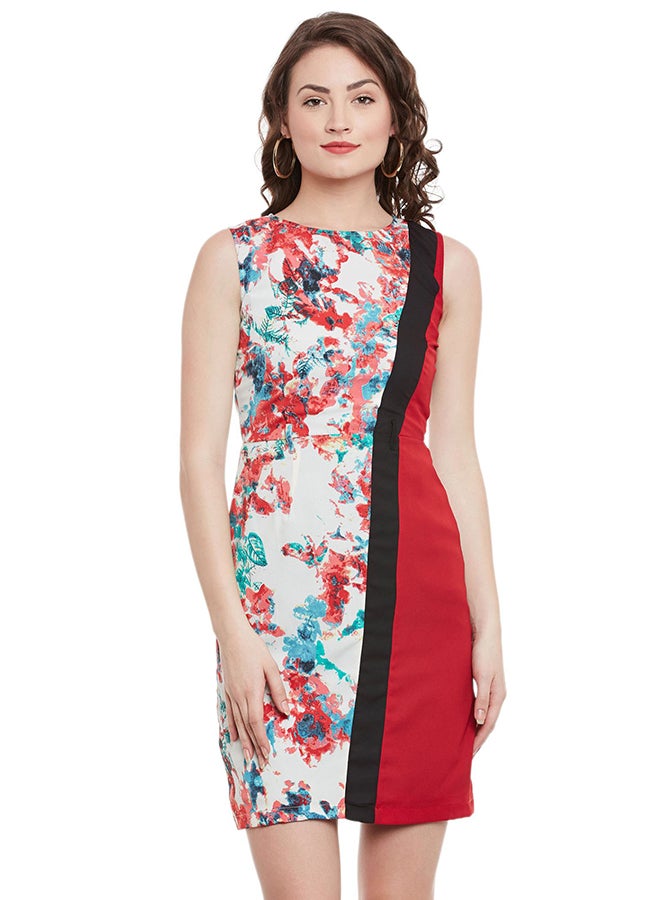 THE VANCA Printed Bodycon Dress Multicolour - Image 1