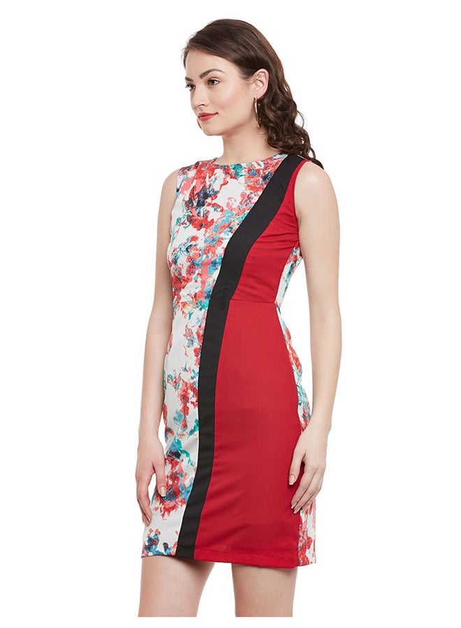 THE VANCA Printed Bodycon Dress Multicolour - Image 3