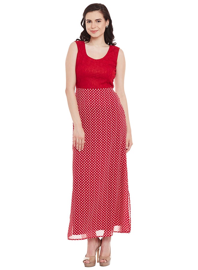 THE VANCA - Printed Maxi Dress Red - Image 1