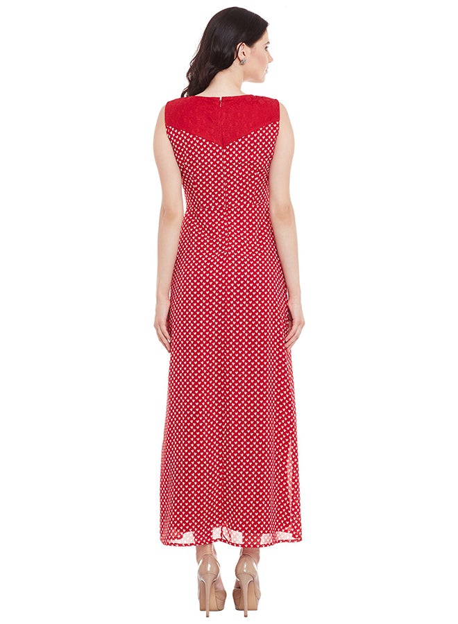 THE VANCA - Printed Maxi Dress Red - Image 1
