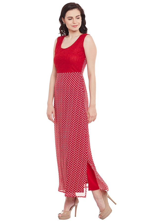 THE VANCA - Printed Maxi Dress Red - Image 1