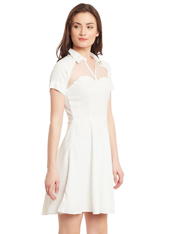 THE VANCA Short Sleeve Casual Dress Off white  - Image 4