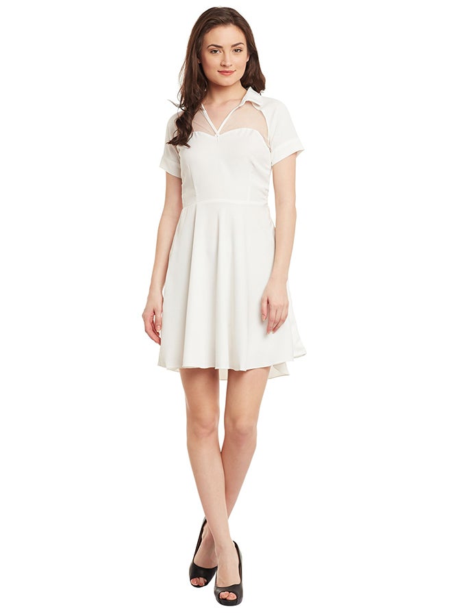 THE VANCA Short Sleeve Casual Dress Off white  - Image 5