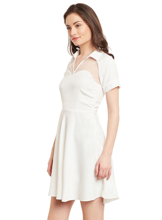 THE VANCA Short Sleeve Casual Dress Off white  - Image 3