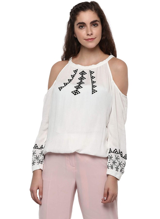 Embroidered Boho Top Off White - v1511779466/N12842502V_1