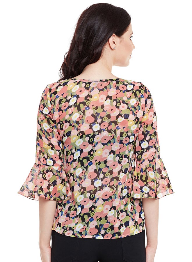 THE VANCA Top With Flared Sleeve And Ruffles Multicolour  - Image 2