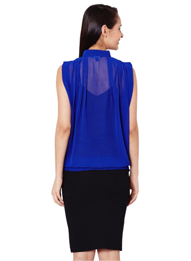 THE VANCA Boxy Shirt Blue - Image 2