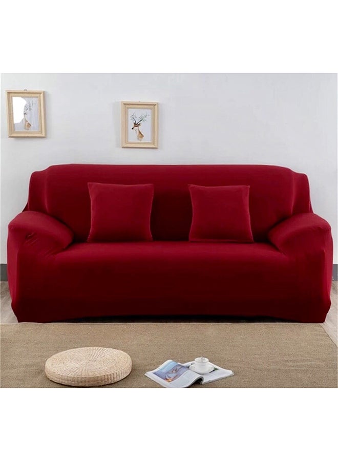 Deals for Less Three Seater Super Stretchable Anti-Wrinkle Slip Flexible Resistant Jacquard For Living Room Sofa Cover Red 190-230cm 