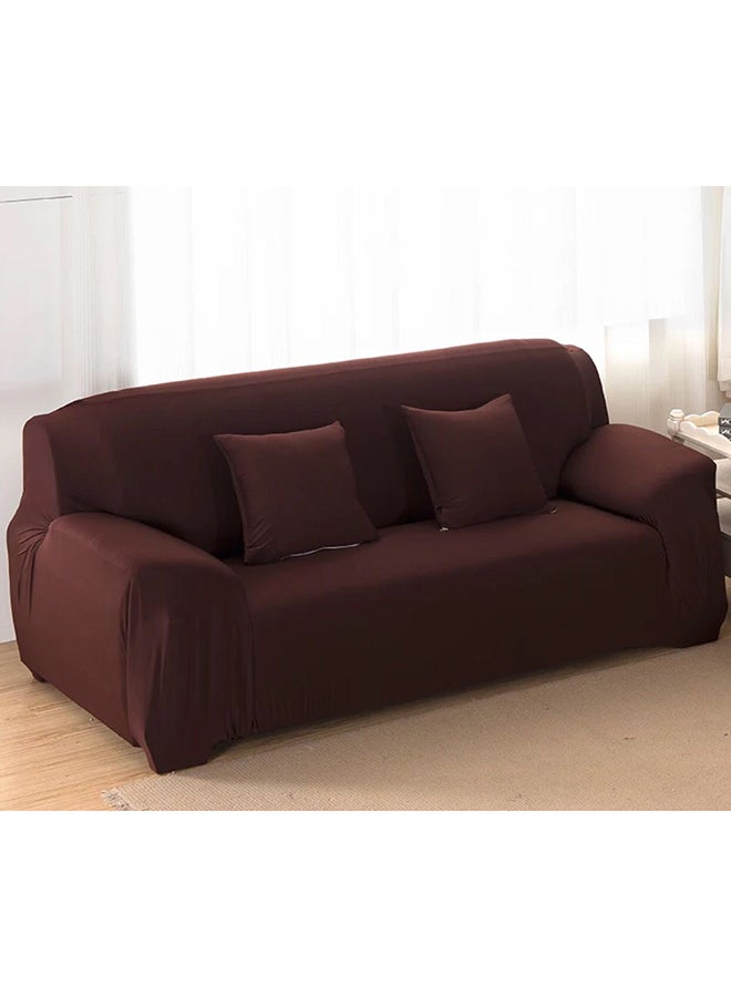 Deals for Less Three Seater Super Stretchable Anti-Wrinkle Slip Flexible Resistant Jacquard For Living Room Sofa Cover Brown 190-230cm 