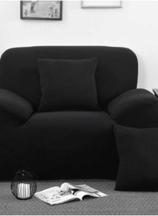 Deals for Less One Seater Super Stretchable Anti-Wrinkle Slip Flexible Resistant Jacquard For Living Room Sofa Cover Black 90-140cm 