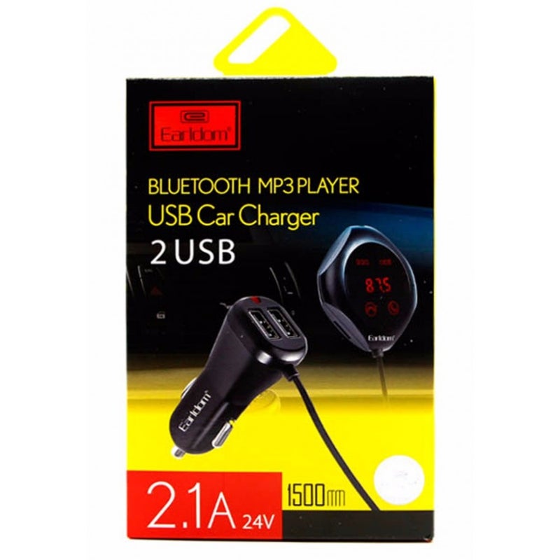 Earldom Car Charger With Bluetooth MP3 Player Black - Image 5