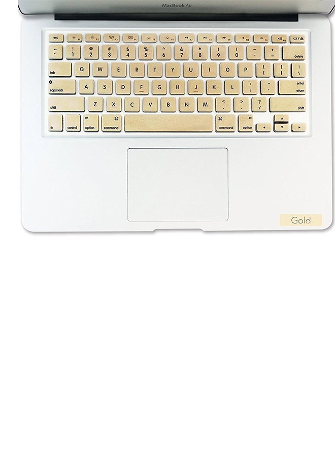 US Layout Keyboard Skin Cover For Apple MacBook Pro/Air/Retina 13/15/17-inch Gold - Image 2