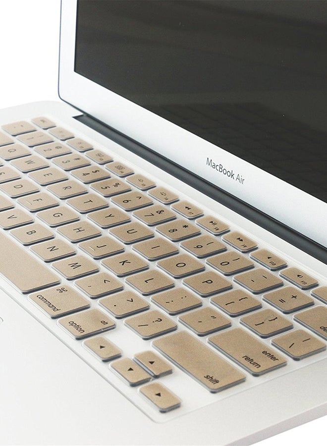 US Layout Keyboard Skin Cover For Apple MacBook Pro/Air/Retina 13/15/17-inch Gold - Image 3
