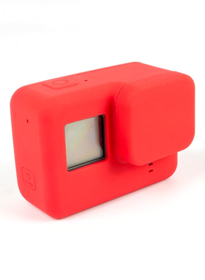 Soft Protective Case With Lens Cap Cover For GoPro Hero 5 Sports Action Camera Red  - Image 1