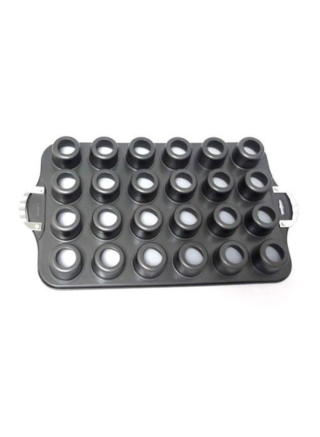 Nonstick 24-Cup Deluxe Mini-Cheesecake Pan Black 39cm x 26cmcentimeter  - Image 3