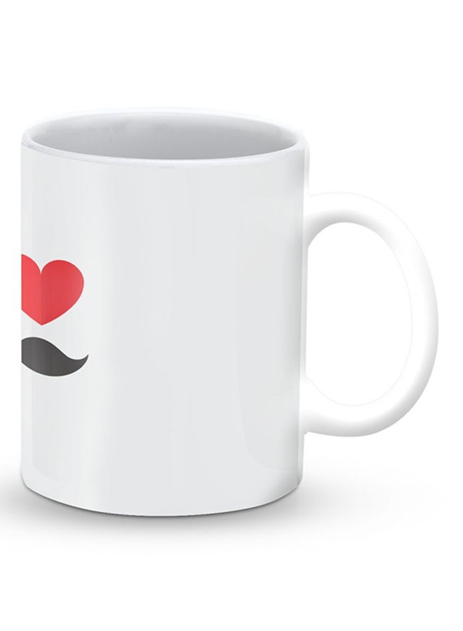 Stylizedd Premium I Love Moustashe Designer Mug White - Image 2