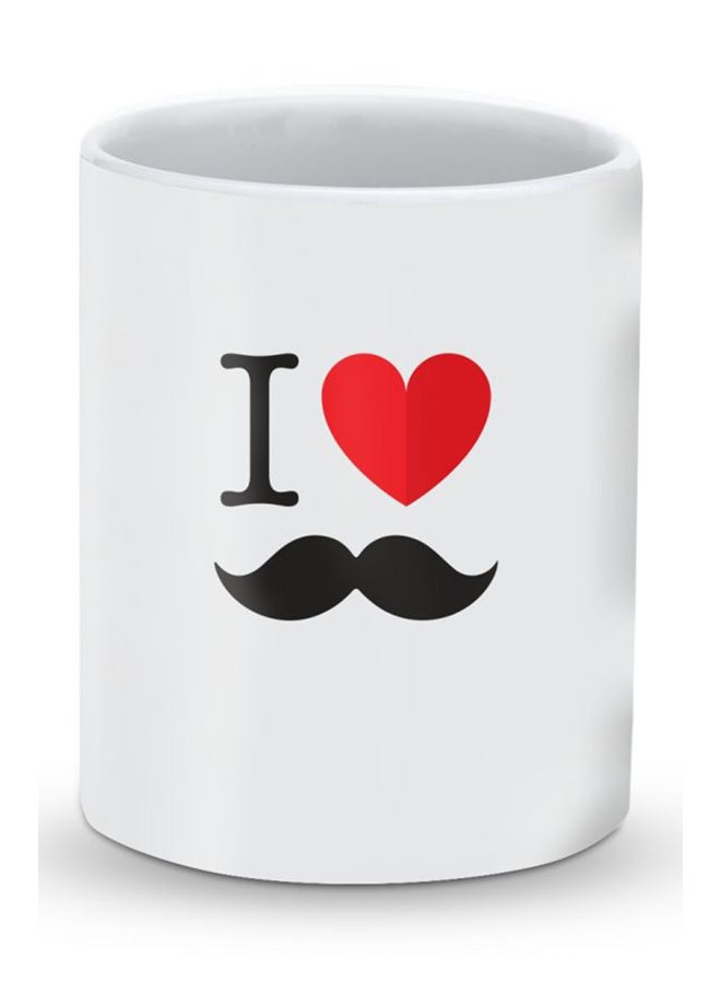 Stylizedd Premium I Love Moustashe Designer Mug White - Image 1